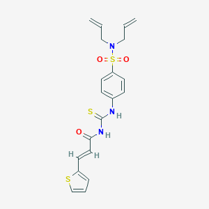 molecular formula C20H21N3O3S3 B318917 N,N-diallyl-4-[({[3-(2-thienyl)acryloyl]amino}carbothioyl)amino]benzenesulfonamide 