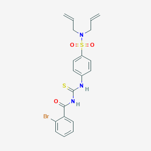 molecular formula C20H20BrN3O3S2 B318919 N,N-diallyl-4-({[(2-bromobenzoyl)amino]carbothioyl}amino)benzenesulfonamide 