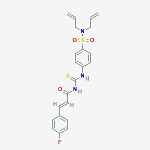 molecular formula C22H22FN3O3S2 B318920 N,N-diallyl-4-[({[3-(4-fluorophenyl)acryloyl]amino}carbothioyl)amino]benzenesulfonamide 