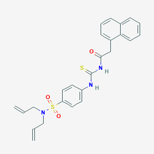 molecular formula C25H25N3O3S2 B318921 N,N-diallyl-4-({[(1-naphthylacetyl)amino]carbothioyl}amino)benzenesulfonamide 