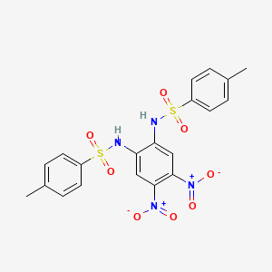 molecular formula C20H18N4O8S2 B3189217 Benzenesulfonamide, N,N'-(4,5-dinitro-1,2-phenylene)bis[4-methyl- CAS No. 29420-81-3