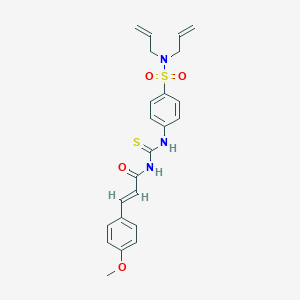 molecular formula C23H25N3O4S2 B318922 N,N-diallyl-4-[({[3-(4-methoxyphenyl)acryloyl]amino}carbothioyl)amino]benzenesulfonamide 