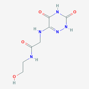 molecular formula C7H11N5O4 B3189224 2-[(3,5-dioxo-2H-1,2,4-triazin-6-yl)amino]-N-(2-hydroxyethyl)acetamide CAS No. 295362-32-2