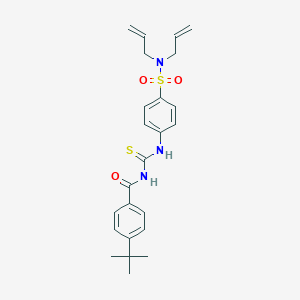 molecular formula C24H29N3O3S2 B318924 N,N-diallyl-4-({[(4-tert-butylbenzoyl)amino]carbothioyl}amino)benzenesulfonamide 