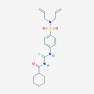 molecular formula C20H27N3O3S2 B318926 N,N-diallyl-4-({[(cyclohexylcarbonyl)amino]carbothioyl}amino)benzenesulfonamide 