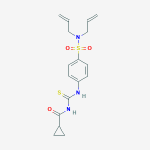 molecular formula C17H21N3O3S2 B318927 N,N-diallyl-4-({[(cyclopropylcarbonyl)amino]carbothioyl}amino)benzenesulfonamide 