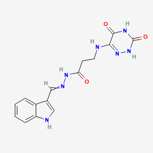 N'-[(3-Indolyl)methylene]-3-[(3,5-dioxo-2,3,4,5-tetrahydro-1,2,4-triazin-6-yl)amino]propanehydrazide