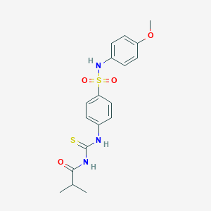 molecular formula C18H21N3O4S2 B318933 4-{[(isobutyrylamino)carbothioyl]amino}-N-(4-methoxyphenyl)benzenesulfonamide 