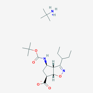 molecular formula C21H39N3O5 B3189370 (3aR,4R,6S,6aS)-4-(tert-butoxycarbonylamino)-3-(pentan-3-yl)-4,5,6,6a-tetrahydro-3aH-cyclopenta[d]isoxazole-6-carboxylic acid CAS No. 316173-28-1