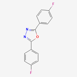 molecular formula C14H8F2N2O B3189423 2,5-Bis(4-fluorophenyl)-1,3,4-oxadiazole CAS No. 324-81-2