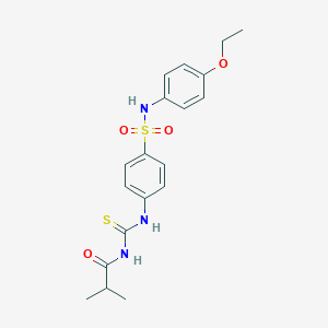 molecular formula C19H23N3O4S2 B318943 N-(4-ethoxyphenyl)-4-{[(isobutyrylamino)carbothioyl]amino}benzenesulfonamide 