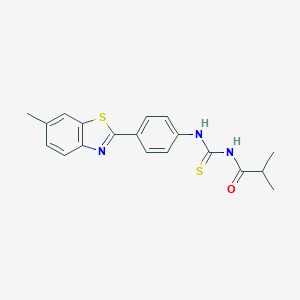 molecular formula C19H19N3OS2 B318948 N-isobutyryl-N'-[4-(6-methyl-1,3-benzothiazol-2-yl)phenyl]thiourea 