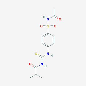 molecular formula C13H17N3O4S2 B318949 N-acetyl-4-{[(isobutyrylamino)carbothioyl]amino}benzenesulfonamide 