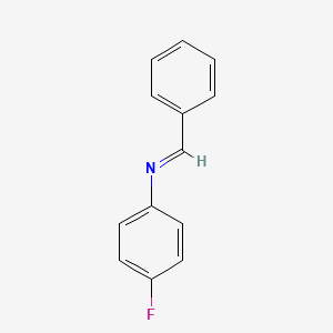 molecular formula C13H10FN B3189496 Benzenamine, 4-fluoro-N-(phenylmethylene)- CAS No. 331-98-6