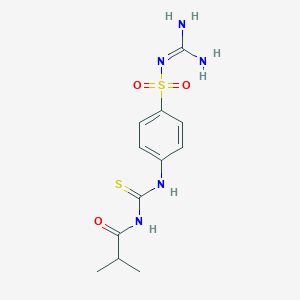 molecular formula C12H17N5O3S2 B318950 N-{[4-(carbamimidoylsulfamoyl)phenyl]carbamothioyl}-2-methylpropanamide 