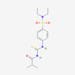molecular formula C15H23N3O3S2 B318953 N,N-diethyl-4-{[(isobutyrylamino)carbothioyl]amino}benzenesulfonamide 