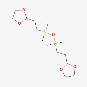 molecular formula C14H30O5Si2 B3189594 Disiloxane, 1,3-bis[2-(1,3-dioxolan-2-yl)ethyl]-1,1,3,3-tetramethyl- CAS No. 337357-55-8
