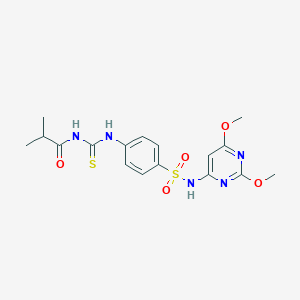 molecular formula C17H21N5O5S2 B318964 N-(2,6-dimethoxy-4-pyrimidinyl)-4-{[(isobutyrylamino)carbothioyl]amino}benzenesulfonamide 