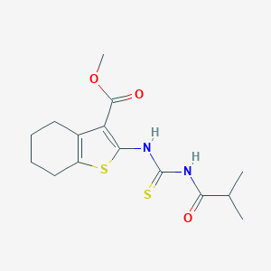 molecular formula C15H20N2O3S2 B318966 Methyl 2-{[(isobutyrylamino)carbothioyl]amino}-4,5,6,7-tetrahydro-1-benzothiophene-3-carboxylate 