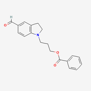 molecular formula C19H19NO3 B3189753 3-(5-Formylindolin-1-yl)propyl benzoate CAS No. 350797-52-3
