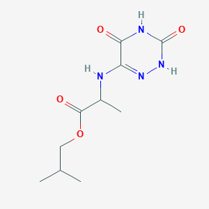 molecular formula C10H16N4O4 B3189778 2-methylpropyl 2-[(3,5-dioxo-2H-1,2,4-triazin-6-yl)amino]propanoate CAS No. 353744-80-6