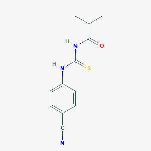 molecular formula C12H13N3OS B318982 N-[(4-cyanophenyl)carbamothioyl]-2-methylpropanamide 