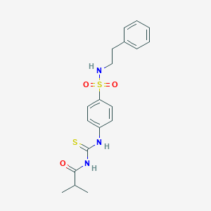 molecular formula C19H23N3O3S2 B318991 4-{[(isobutyrylamino)carbothioyl]amino}-N-(2-phenylethyl)benzenesulfonamide 