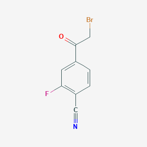 molecular formula C9H5BrFNO B3189914 4-(2-Bromoacetyl)-2-fluorobenzonitrile CAS No. 366790-50-3