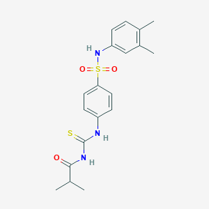 molecular formula C19H23N3O3S2 B318993 N-(3,4-dimethylphenyl)-4-{[(isobutyrylamino)carbothioyl]amino}benzenesulfonamide 