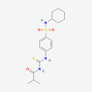 molecular formula C17H25N3O3S2 B318996 N-cyclohexyl-4-{[(isobutyrylamino)carbothioyl]amino}benzenesulfonamide 