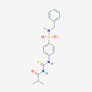 molecular formula C19H23N3O3S2 B318997 N-benzyl-4-{[(isobutyrylamino)carbothioyl]amino}-N-methylbenzenesulfonamide 