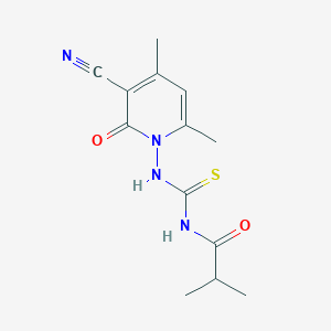 molecular formula C13H16N4O2S B318999 N-(3-cyano-4,6-dimethyl-2-oxo-1(2H)-pyridinyl)-N'-isobutyrylthiourea 