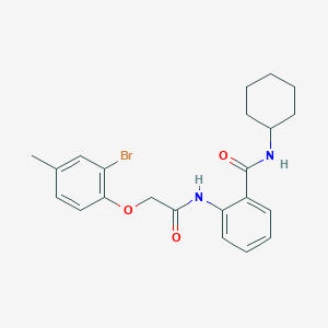 molecular formula C22H25BrN2O3 B319001 2-{[(2-bromo-4-methylphenoxy)acetyl]amino}-N-cyclohexylbenzamide 