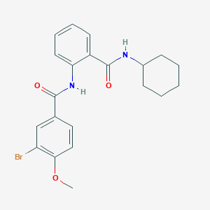 molecular formula C21H23BrN2O3 B319003 3-bromo-N-[2-(cyclohexylcarbamoyl)phenyl]-4-methoxybenzamide 