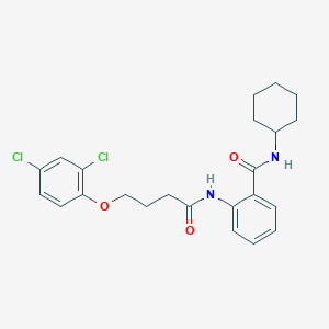 molecular formula C23H26Cl2N2O3 B319004 N-cyclohexyl-2-{[4-(2,4-dichlorophenoxy)butanoyl]amino}benzamide 