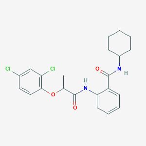 molecular formula C22H24Cl2N2O3 B319005 N-cyclohexyl-2-{[2-(2,4-dichlorophenoxy)propanoyl]amino}benzamide 