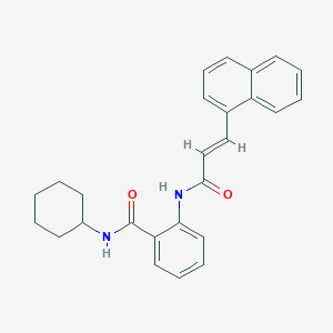 molecular formula C26H26N2O2 B319008 N-cyclohexyl-2-{[3-(1-naphthyl)acryloyl]amino}benzamide 