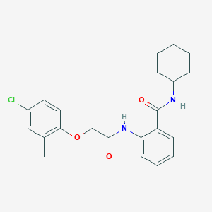 molecular formula C22H25ClN2O3 B319009 2-{[(4-chloro-2-methylphenoxy)acetyl]amino}-N-cyclohexylbenzamide 