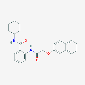 molecular formula C25H26N2O3 B319014 N-cyclohexyl-2-{[(2-naphthyloxy)acetyl]amino}benzamide 