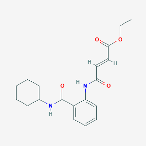 molecular formula C19H24N2O4 B319019 Ethyl 4-{2-[(cyclohexylamino)carbonyl]anilino}-4-oxo-2-butenoate 