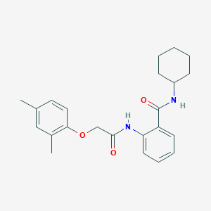 molecular formula C23H28N2O3 B319022 N-cyclohexyl-2-{[(2,4-dimethylphenoxy)acetyl]amino}benzamide 