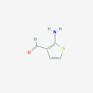 molecular formula C5H5NOS B3190230 2-氨基噻吩-3-甲醛 CAS No. 40341-23-9