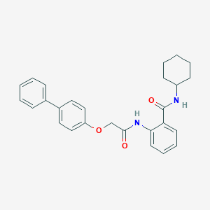 molecular formula C27H28N2O3 B319024 2-{[(biphenyl-4-yloxy)acetyl]amino}-N-cyclohexylbenzamide 