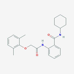 molecular formula C23H28N2O3 B319025 N-cyclohexyl-2-{[(2,6-dimethylphenoxy)acetyl]amino}benzamide 