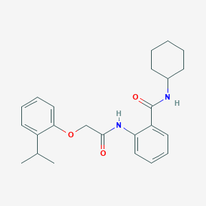 molecular formula C24H30N2O3 B319027 N-cyclohexyl-2-{[(2-isopropylphenoxy)acetyl]amino}benzamide 