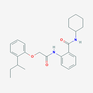molecular formula C25H32N2O3 B319028 2-{[(2-sec-butylphenoxy)acetyl]amino}-N-cyclohexylbenzamide 