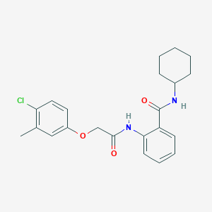 molecular formula C22H25ClN2O3 B319029 2-{[(4-chloro-3-methylphenoxy)acetyl]amino}-N-cyclohexylbenzamide 