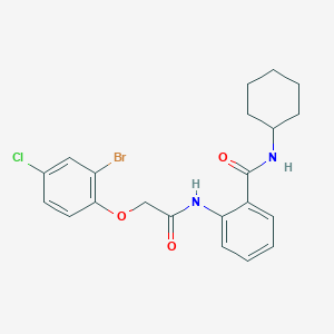 molecular formula C21H22BrClN2O3 B319030 2-{[(2-bromo-4-chlorophenoxy)acetyl]amino}-N-cyclohexylbenzamide 