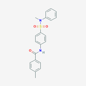 molecular formula C21H20N2O3S B319037 4-methyl-N-{4-[(methylanilino)sulfonyl]phenyl}benzamide 