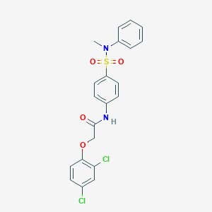 molecular formula C21H18Cl2N2O4S B319046 2-(2,4-dichlorophenoxy)-N-{4-[(methylanilino)sulfonyl]phenyl}acetamide 